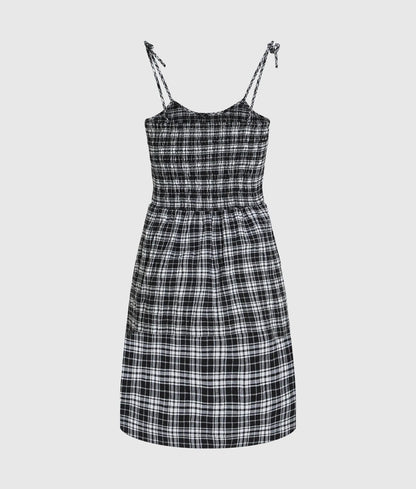 Checked strappy dress