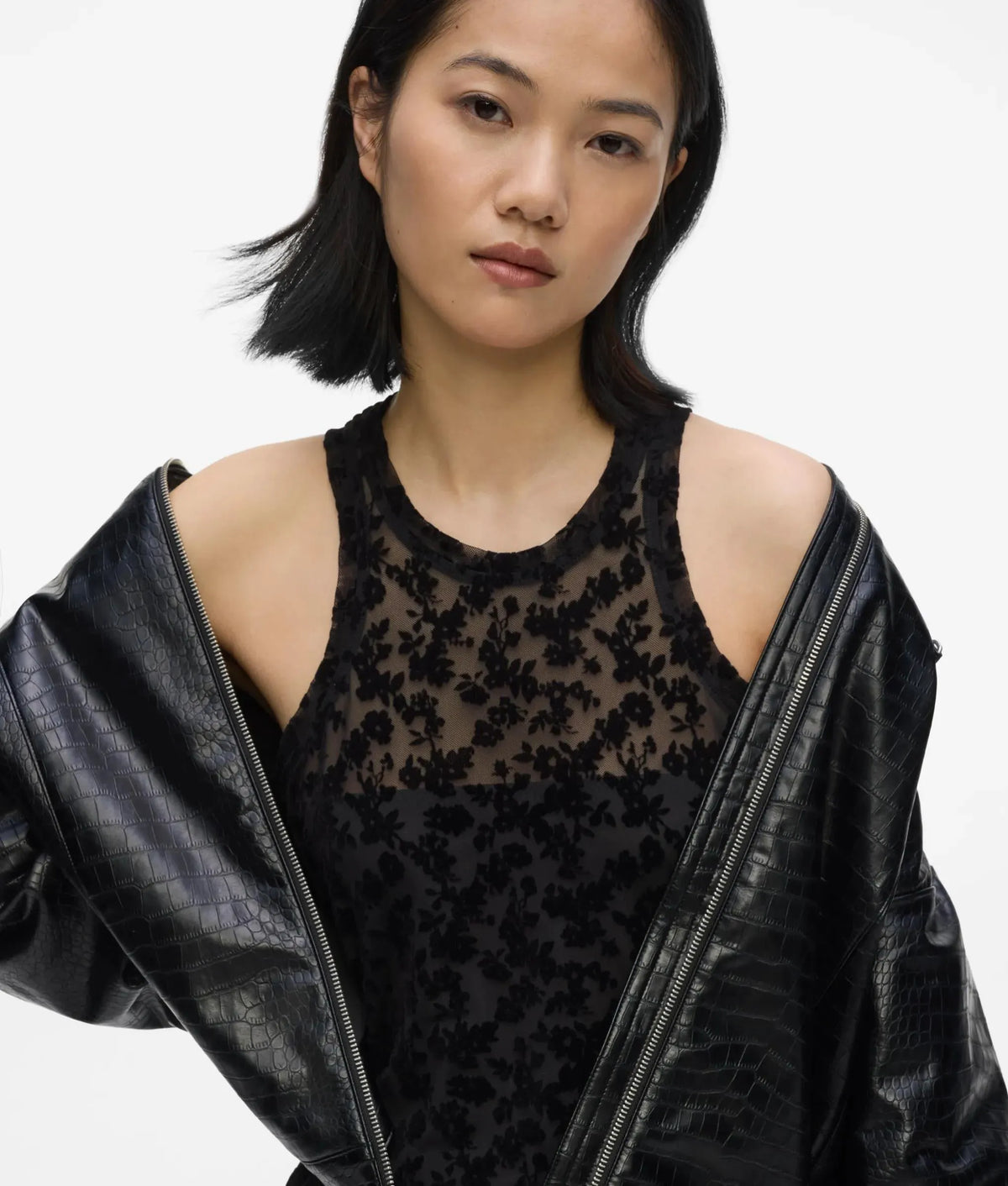 Floral mesh tank dress