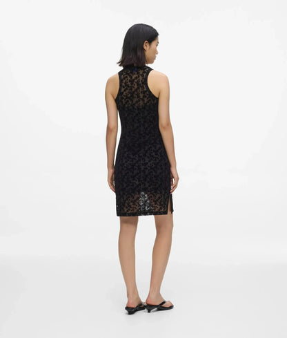 Floral mesh tank dress