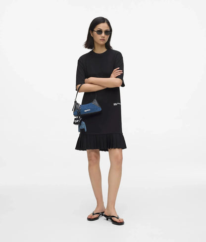 Pleated hem T-shirt dress