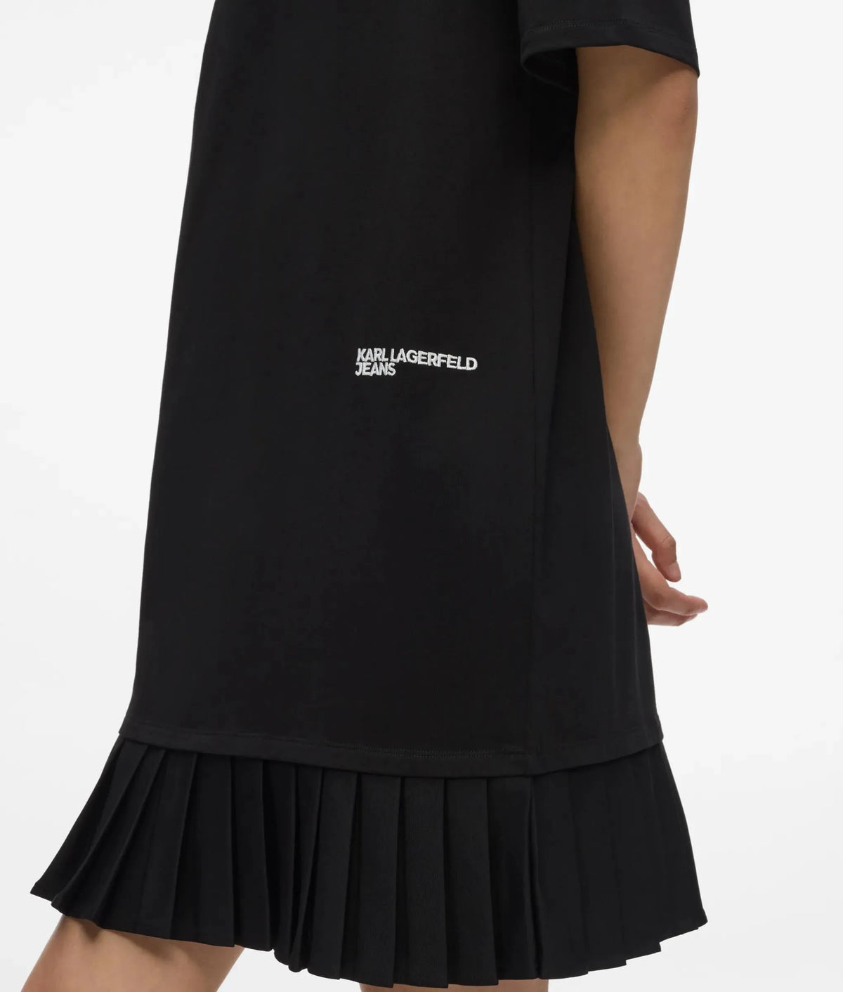 Pleated hem T-shirt dress