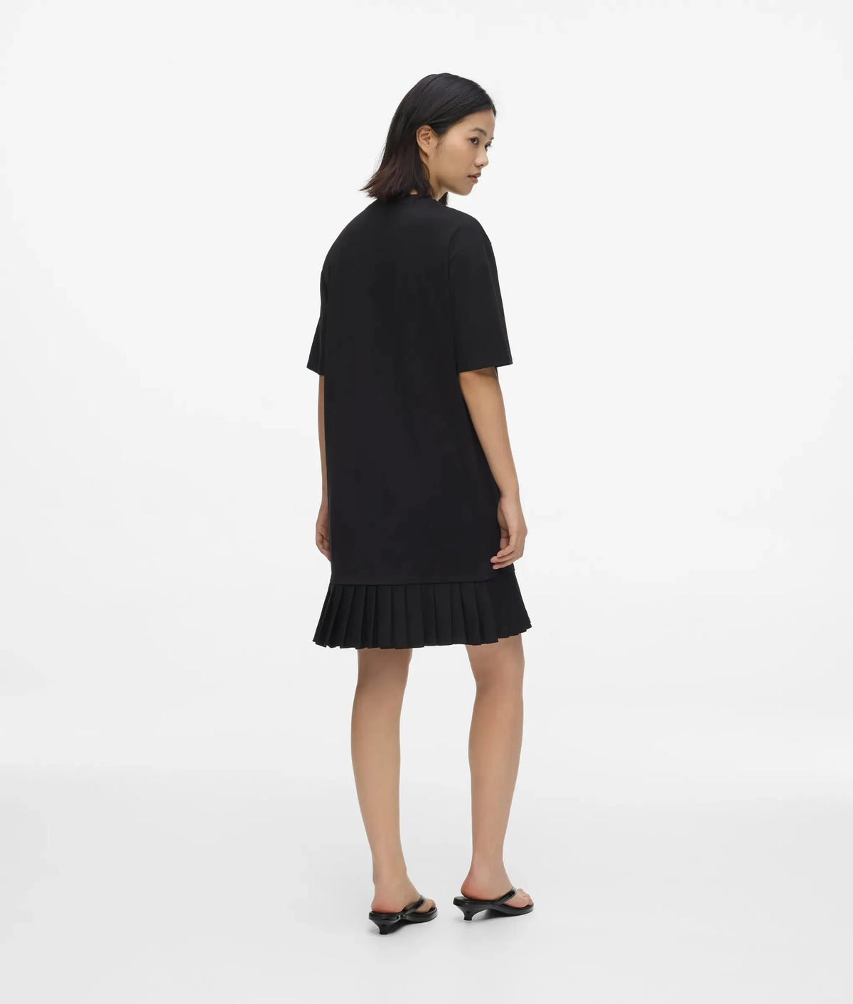 Pleated hem T-shirt dress