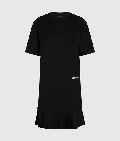 Pleated hem T-shirt dress
