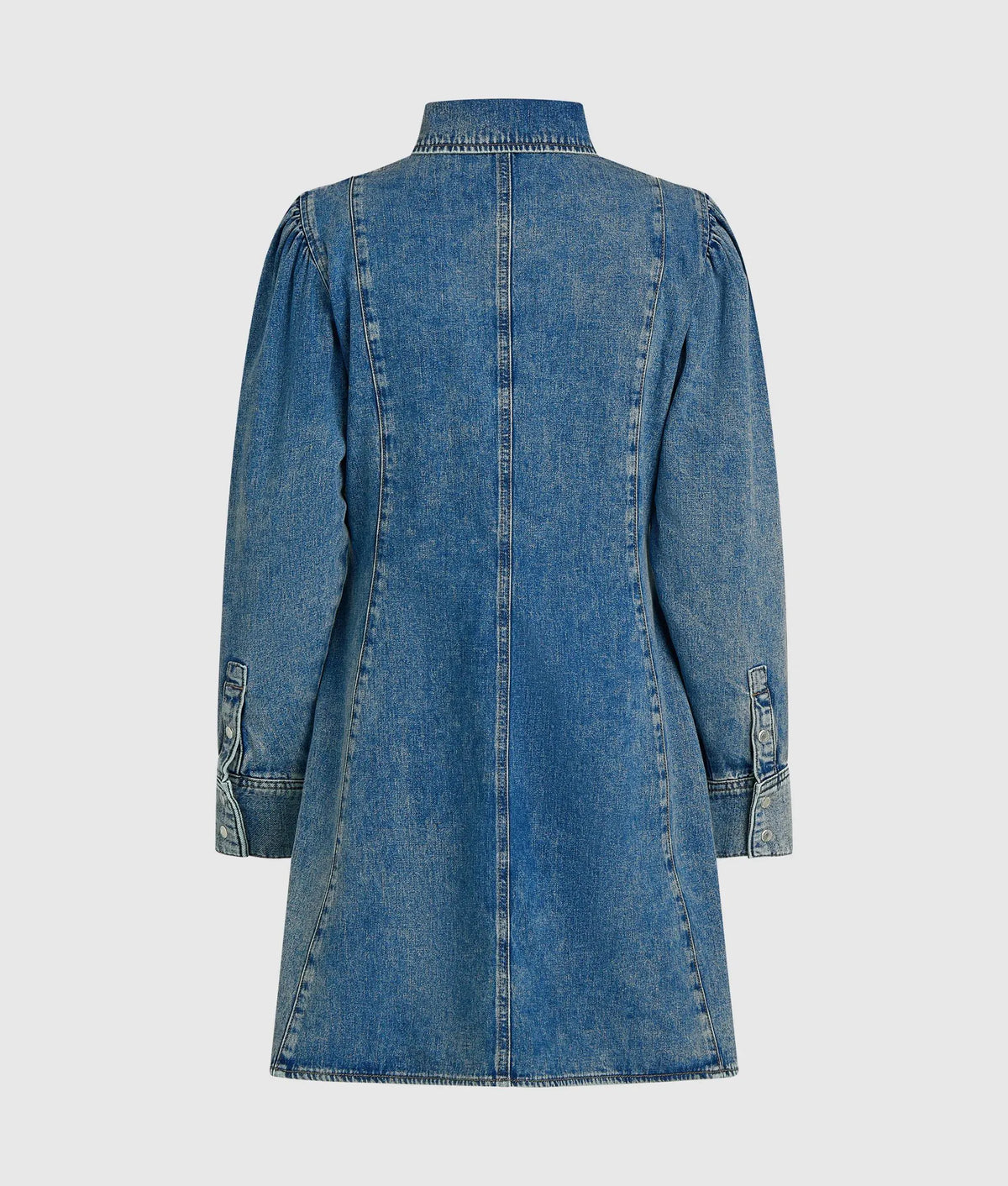 Puff sleeve denim dress