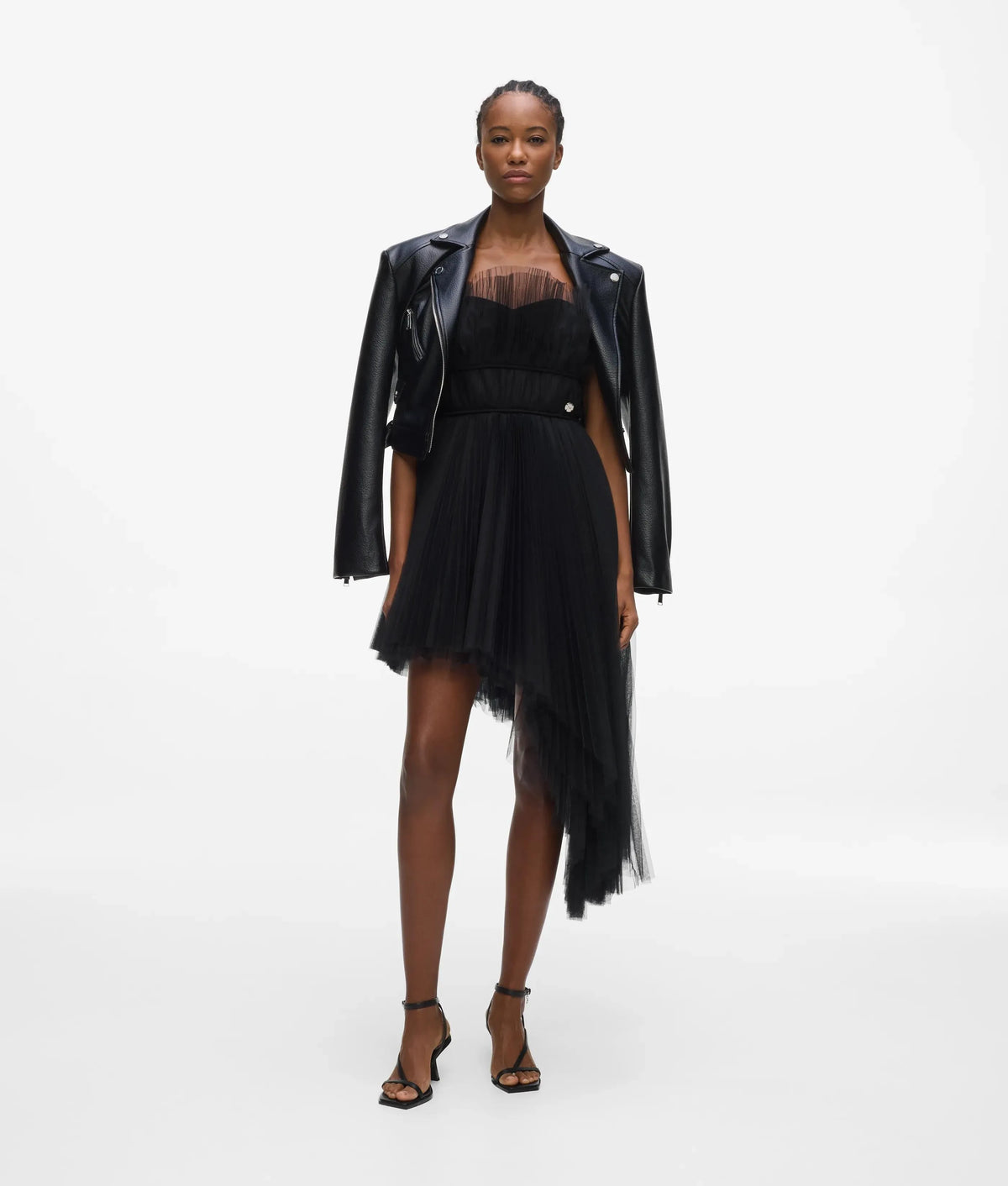 Asymmetric tulle dress