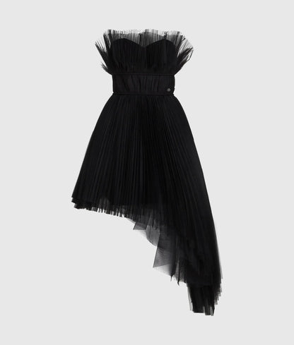 Asymmetric tulle dress