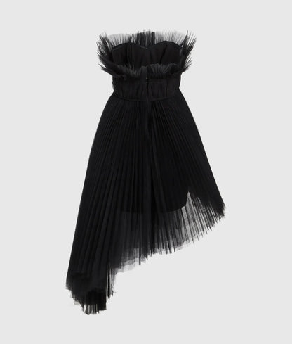 Asymmetric tulle dress