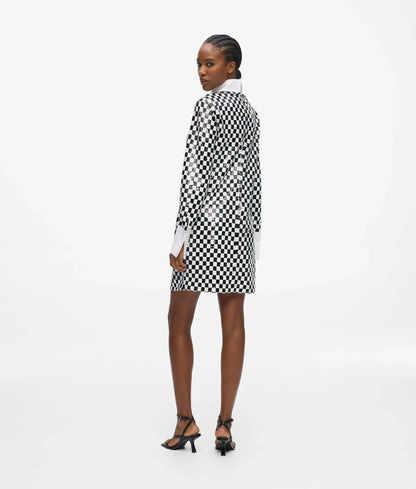 Checkerboard sequin mini dress