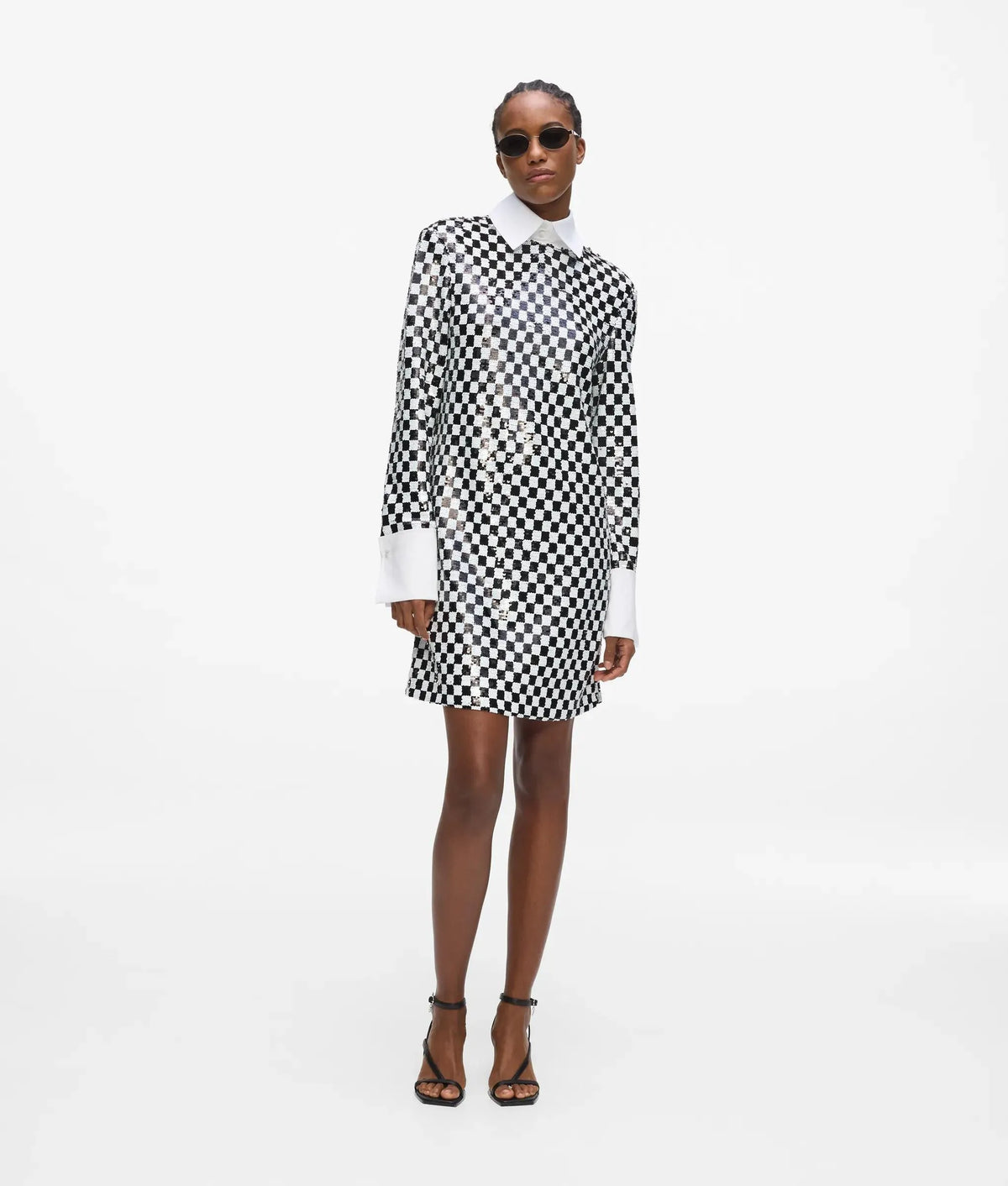 Checkerboard sequin mini dress