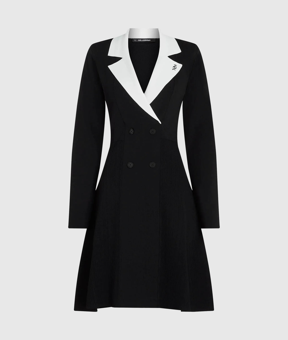 Monochrome knit blazer dress