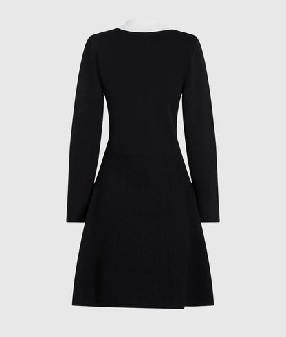 Monochrome knit blazer dress