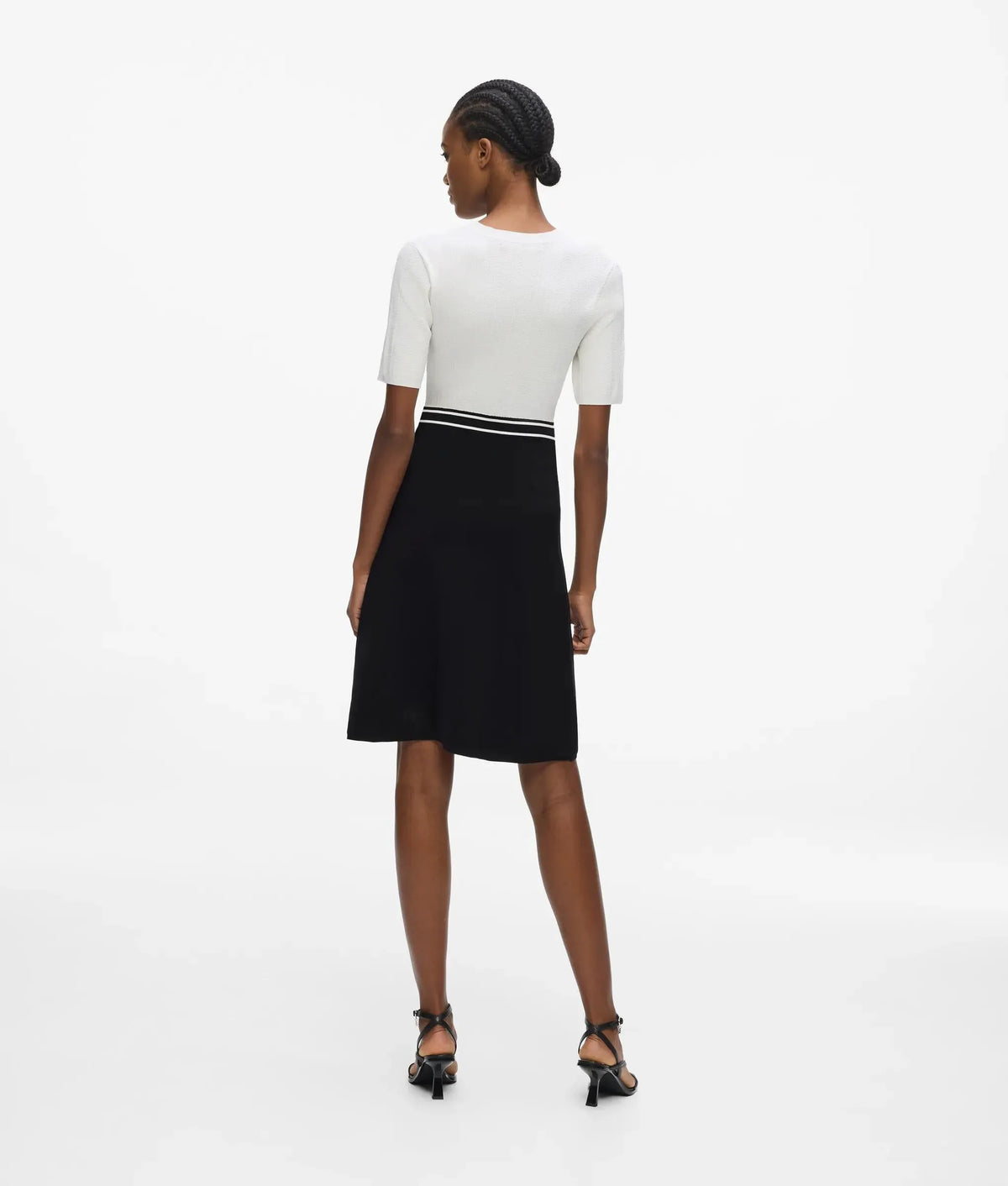 Logo two-tone knit dress