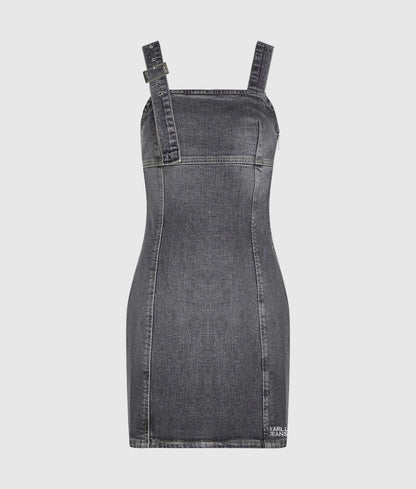 Belted denim dress