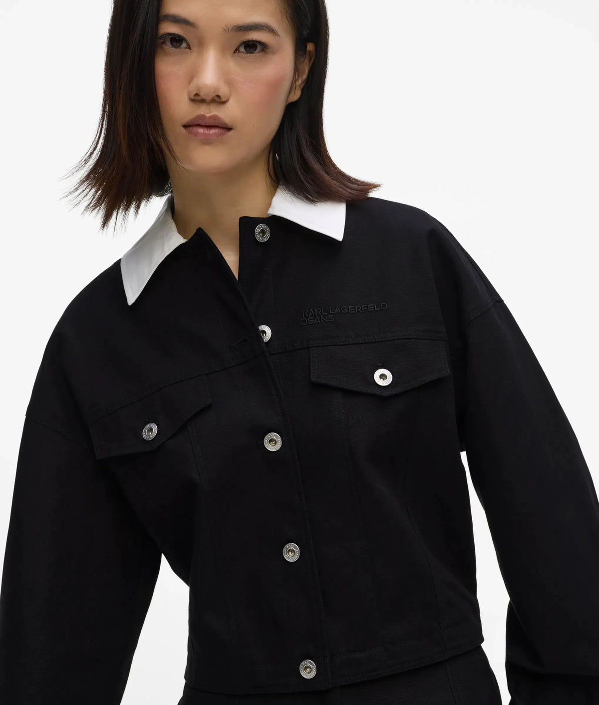 Black and white canvas jacket