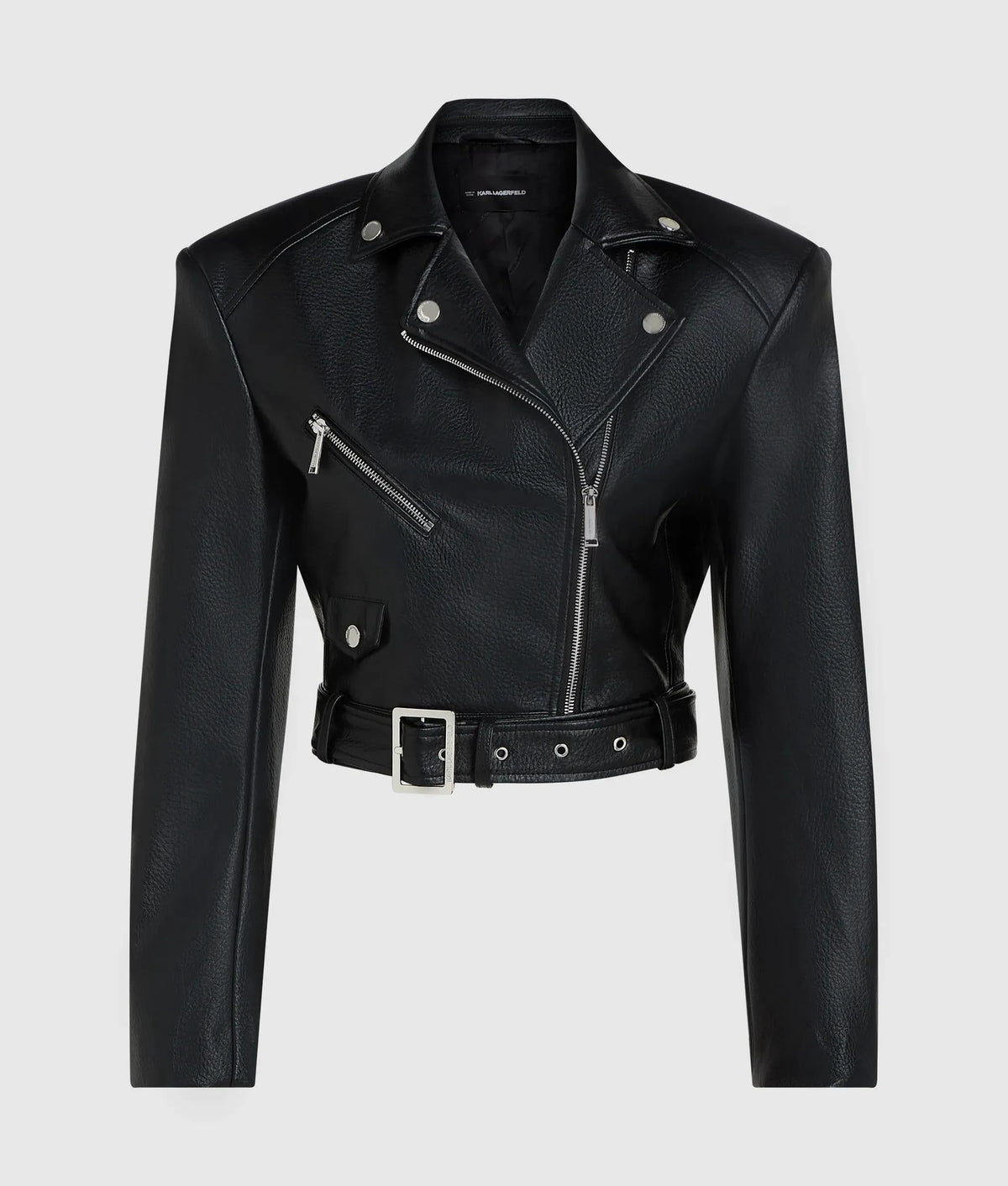 Faux-leather biker jacket