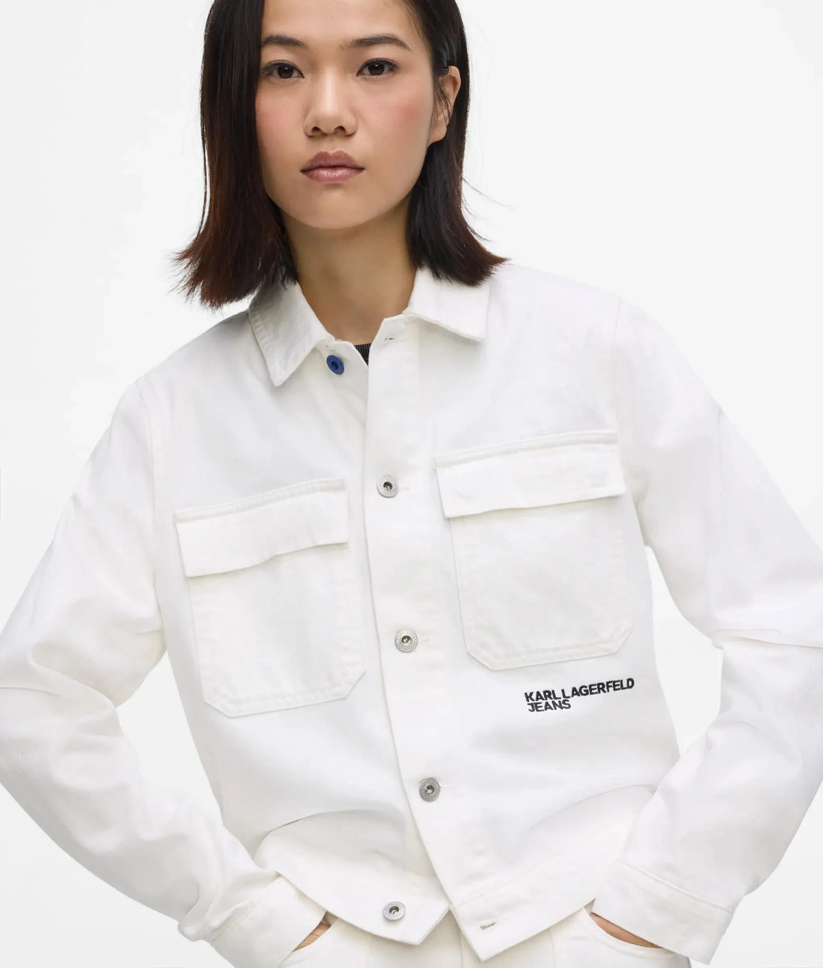 Regular white denim jacket