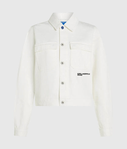 Regular white denim jacket