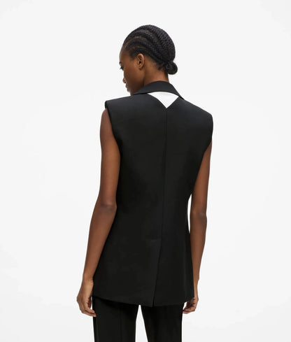 Black and white tailored gilet