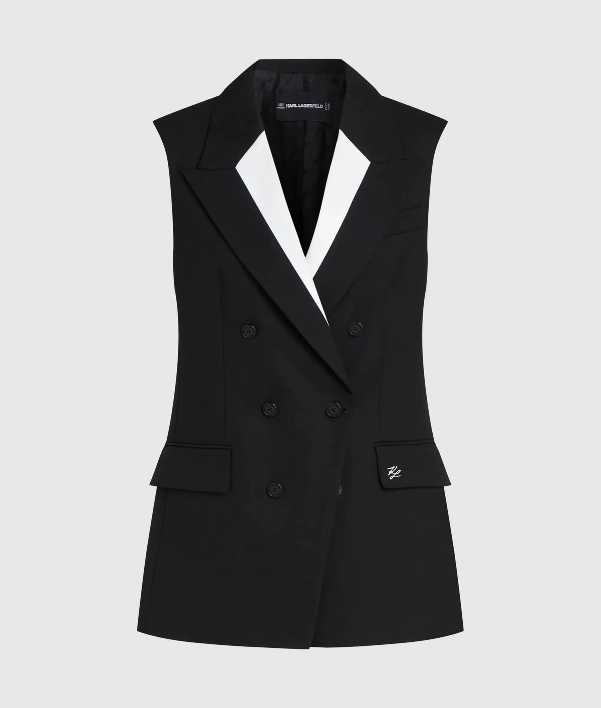 Black and white tailored gilet