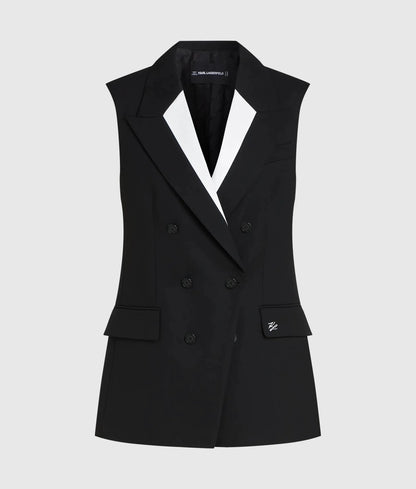Black and white tailored gilet
