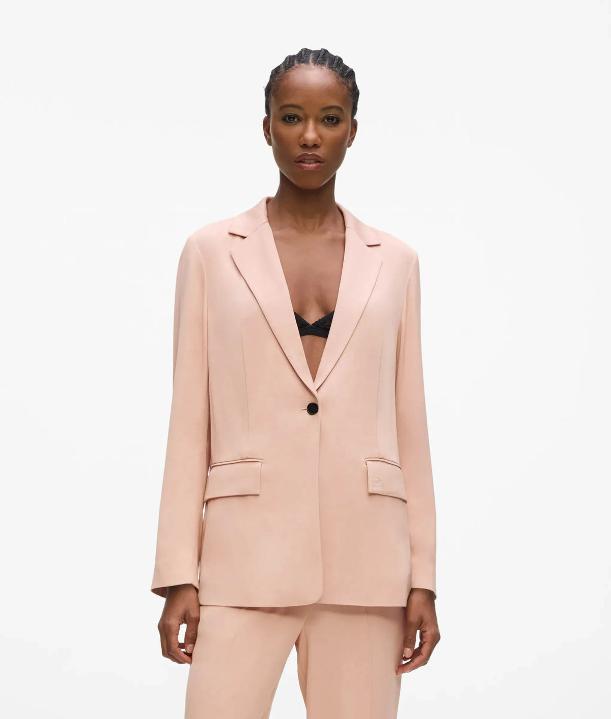 Satin-blend blazer