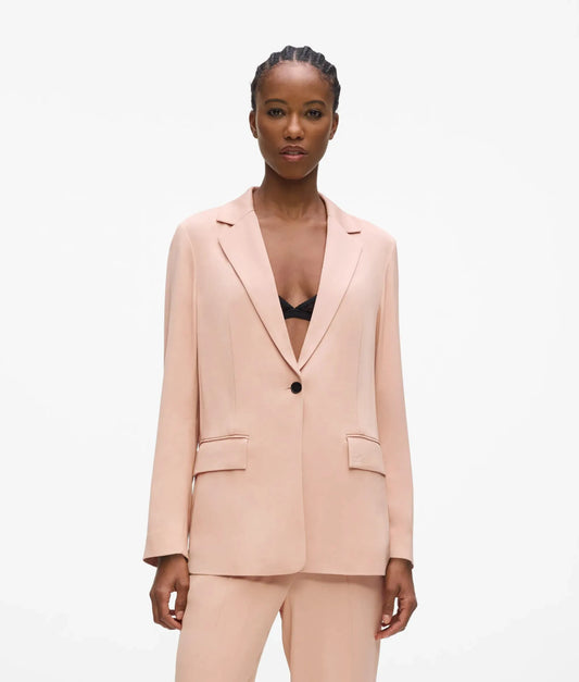 Satin-blend blazer