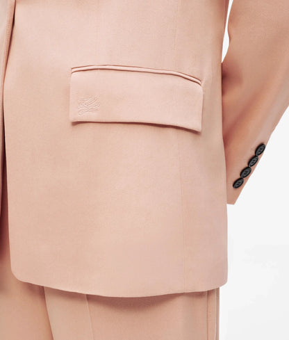 Satin-blend blazer