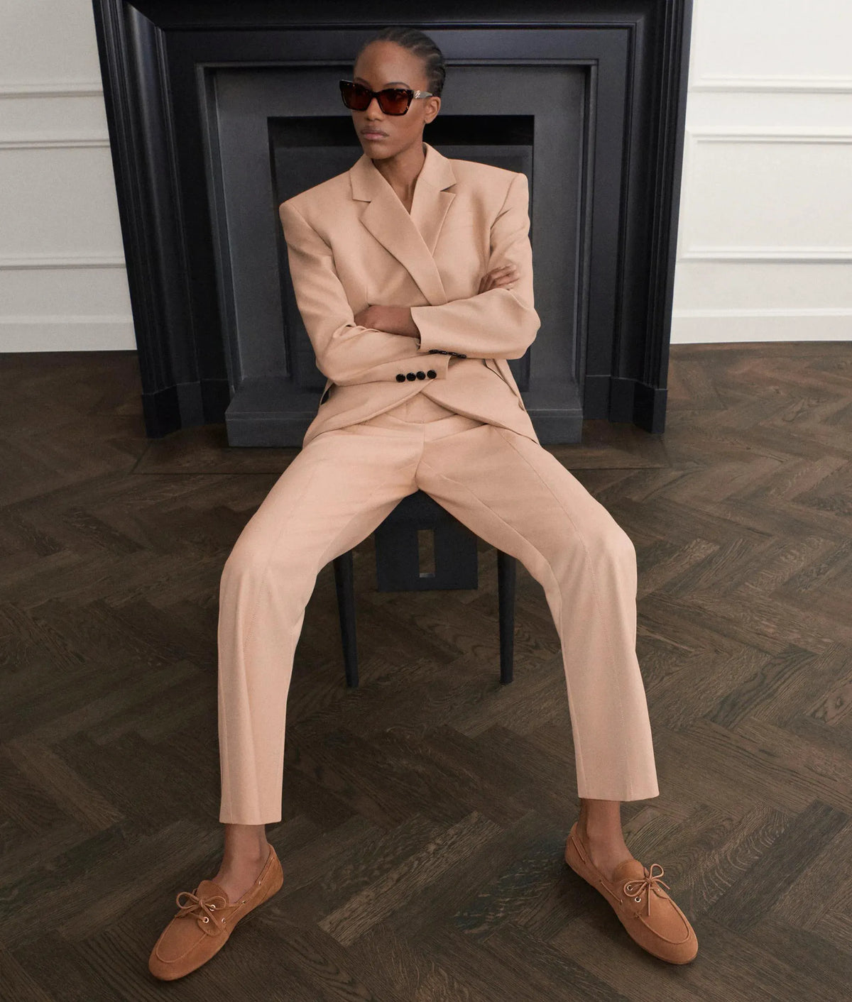 Satin-blend blazer