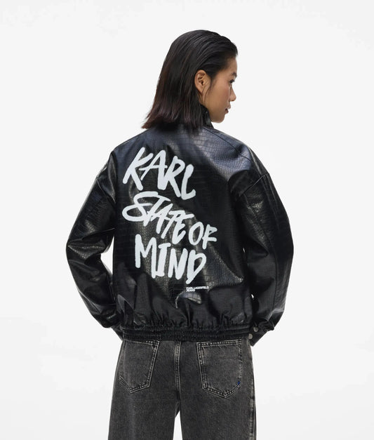 Karl quote bomber jacket