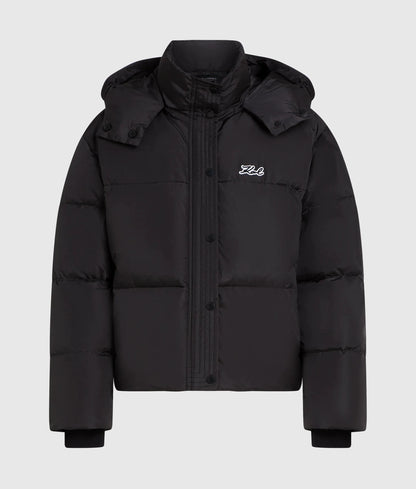 Short hooded puffer jacket