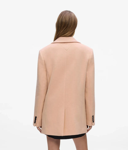 Short wool-blend coat