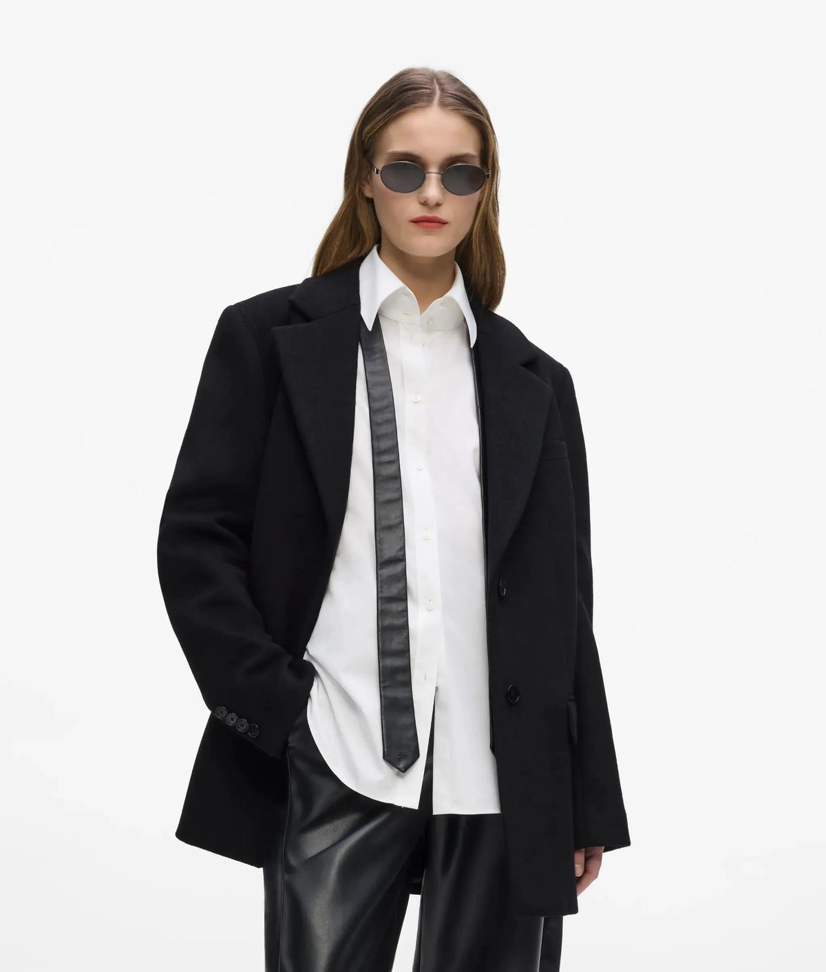 Short wool-blend coat