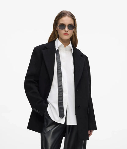 Short wool-blend coat