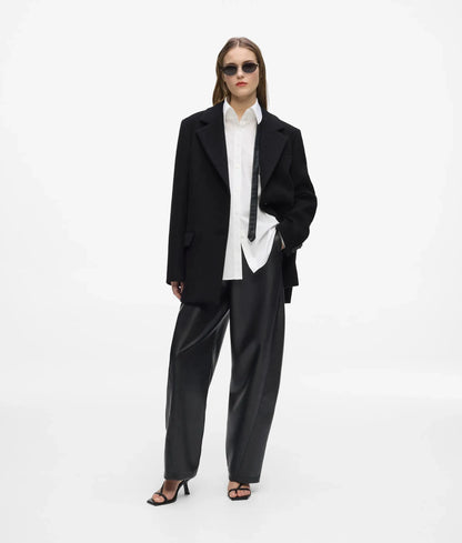 Short wool-blend coat