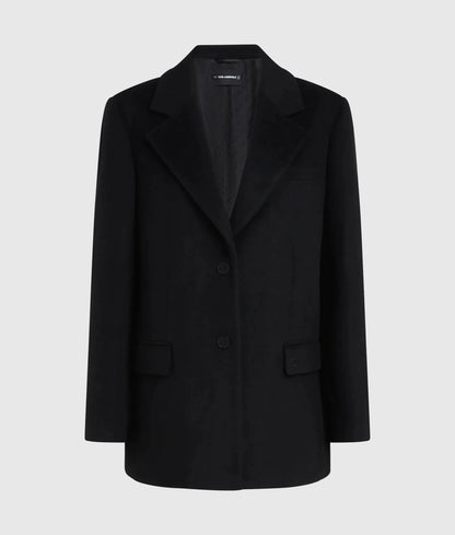 Short wool-blend coat