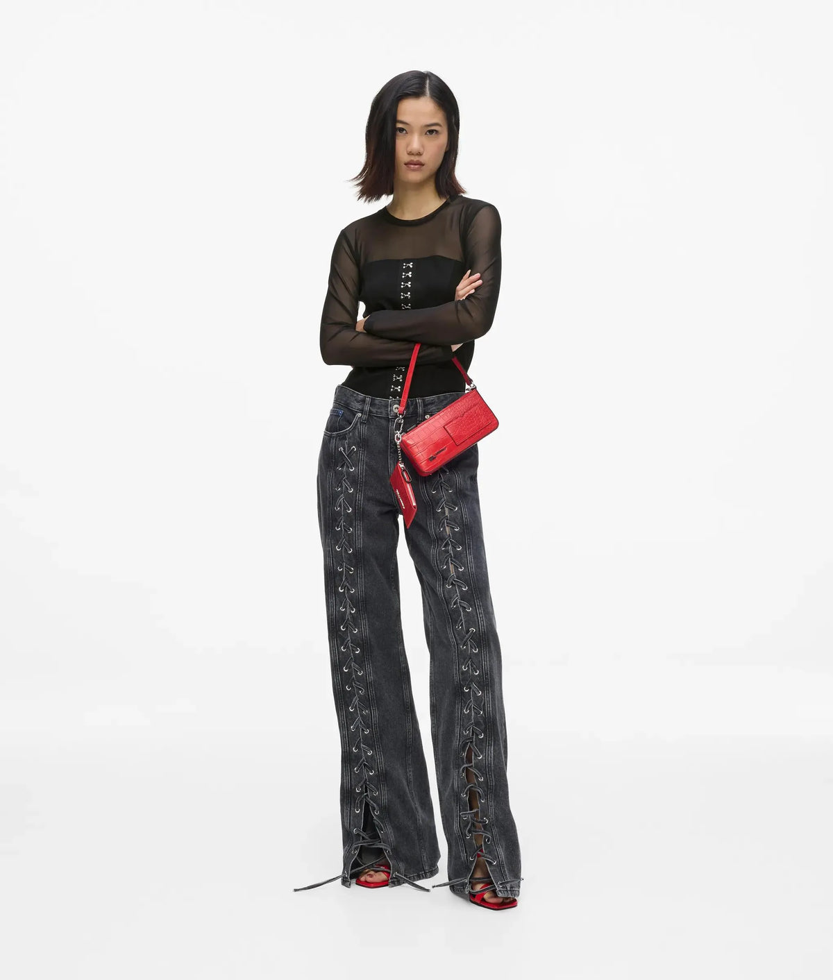 Mesh corset top