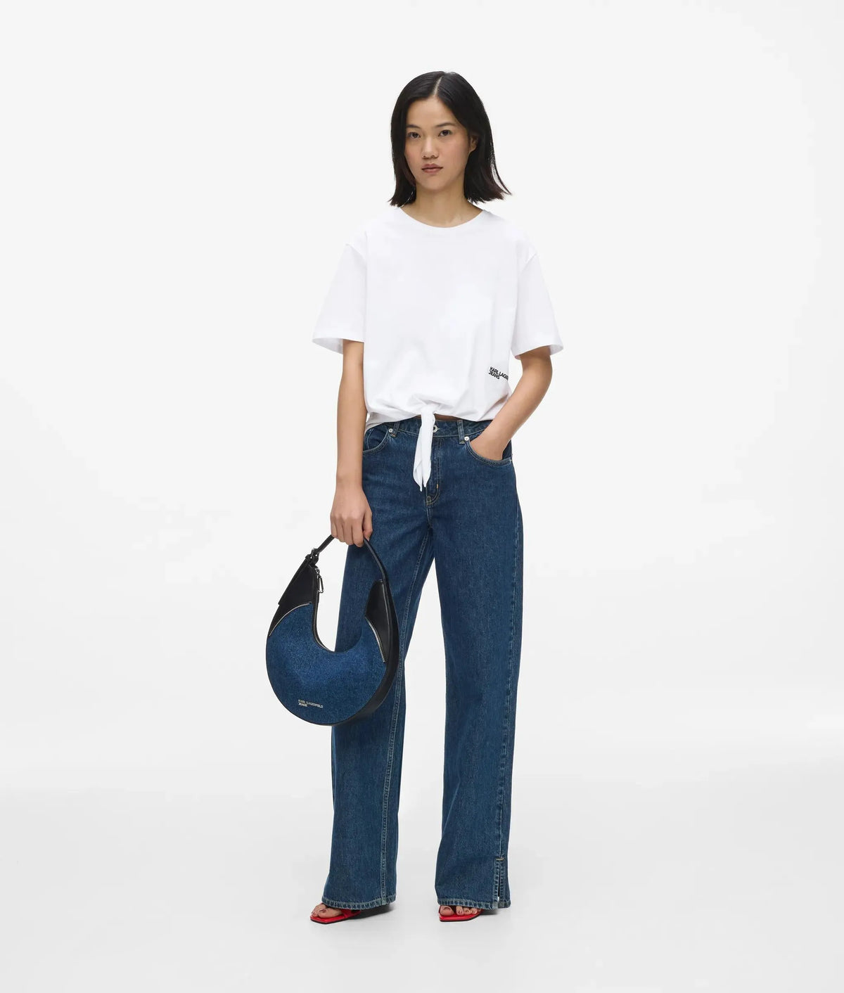 Regular‑fit tie detail T-shirt