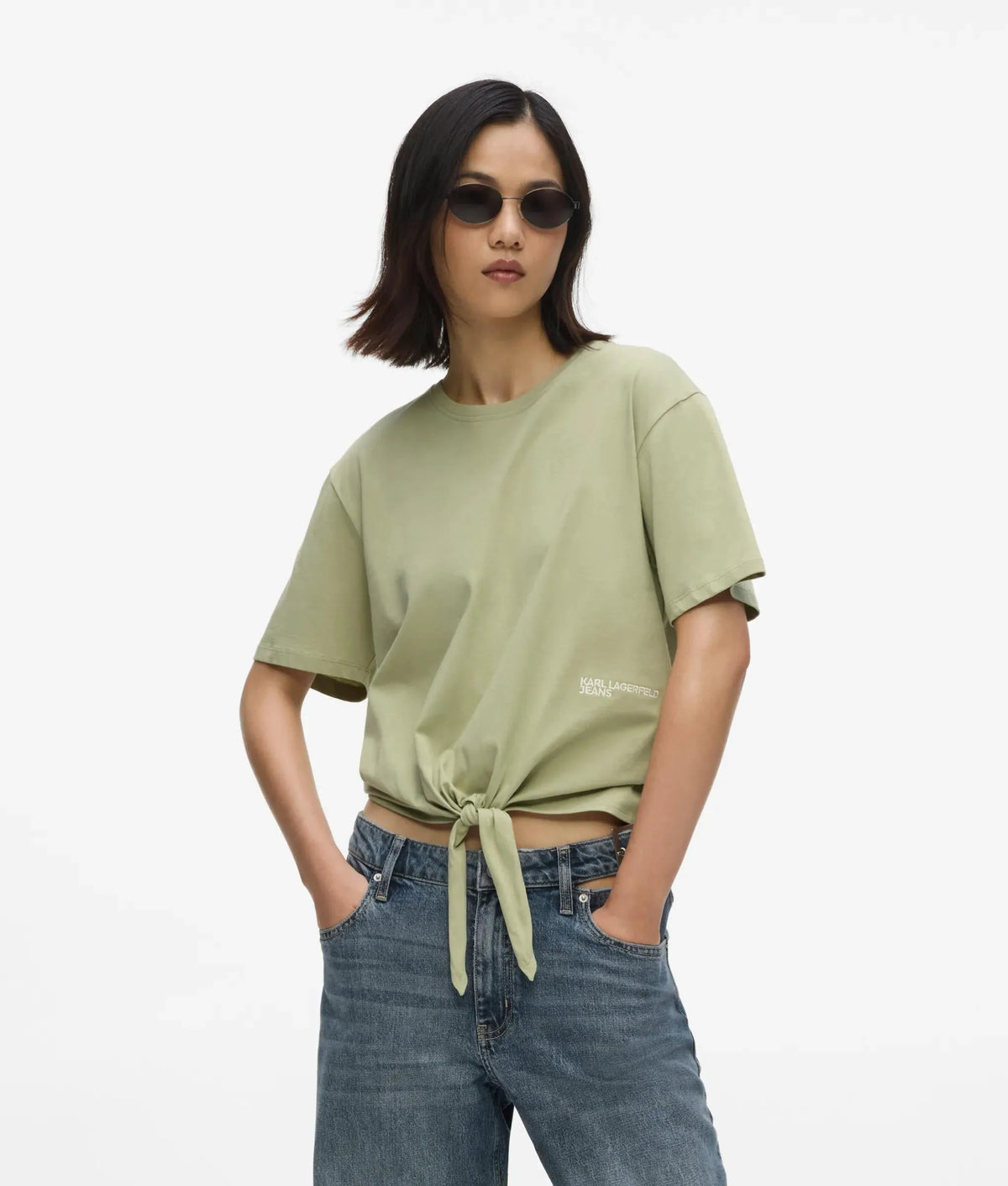 Regular‑fit tie detail T-shirt