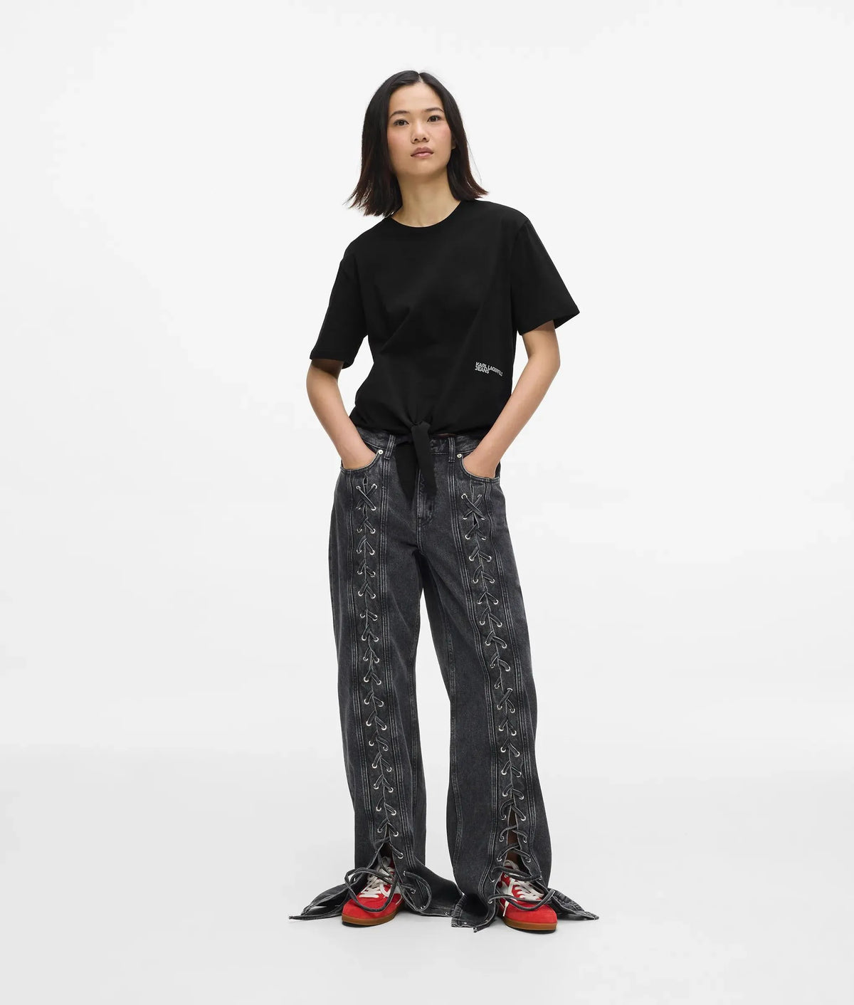 Regular‑fit tie detail T-shirt