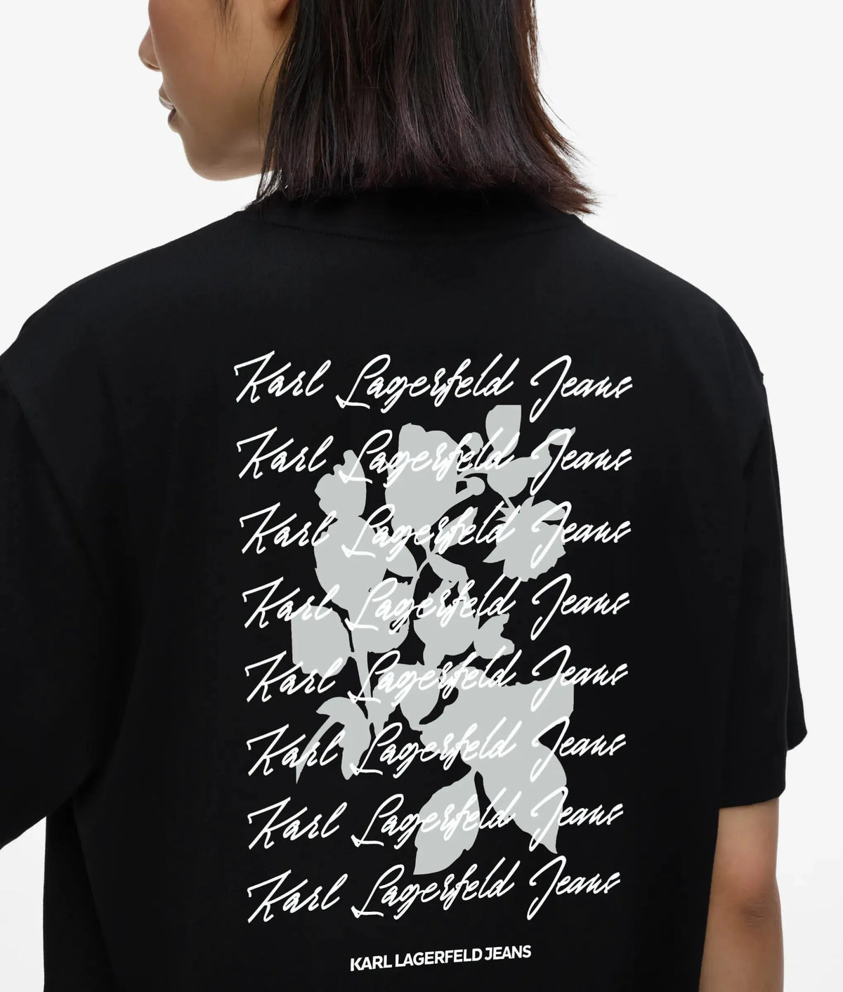 Regular‑fit flocked floral T-shirt