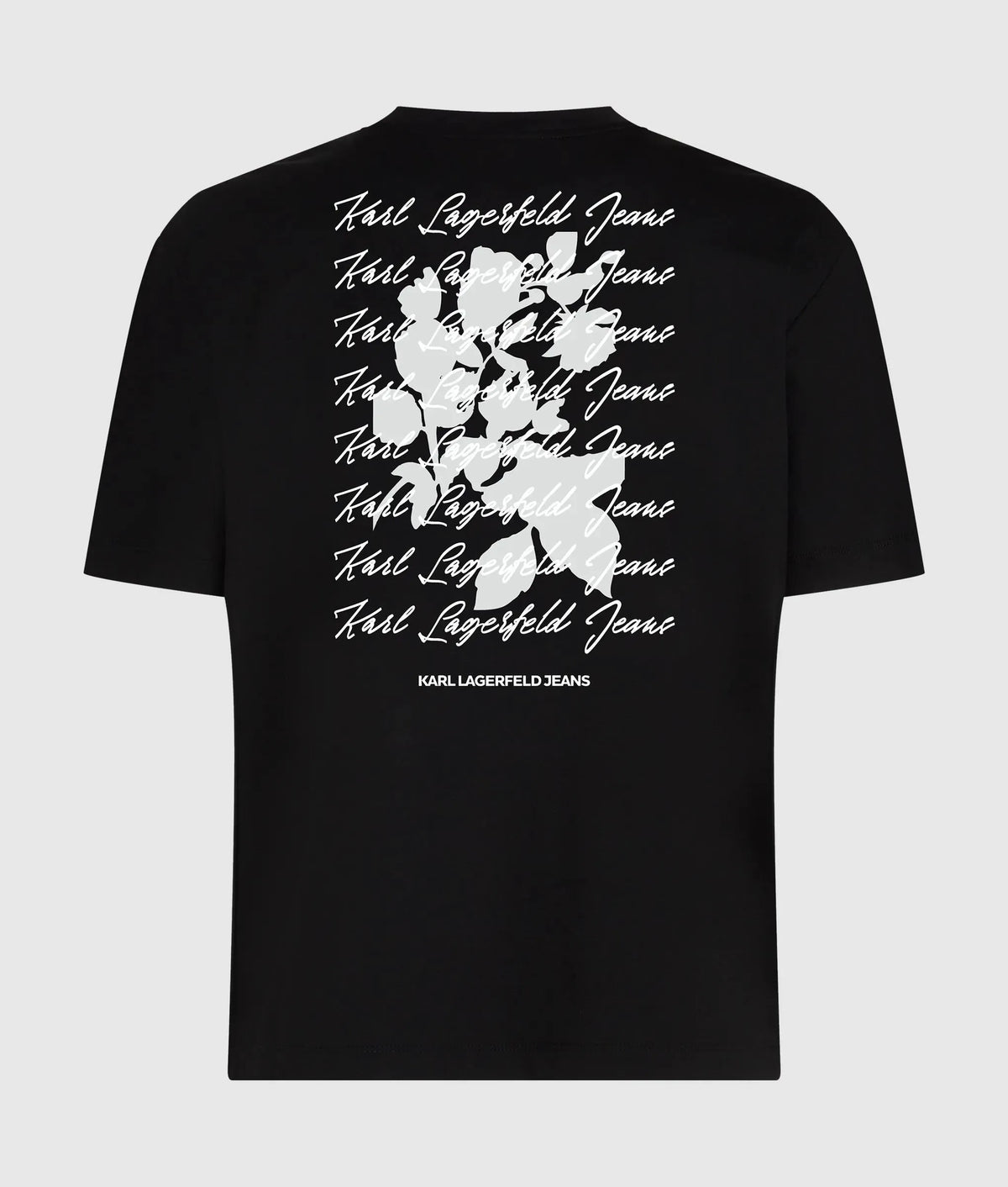 Regular‑fit flocked floral T-shirt