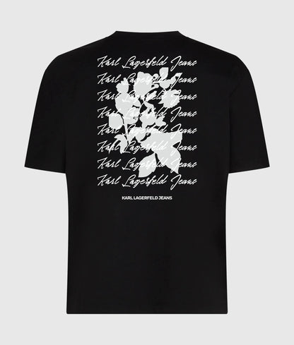 Regular‑fit flocked floral T-shirt