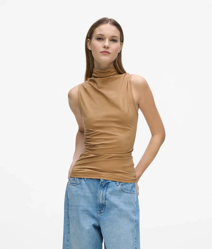 Mock-neck tank top