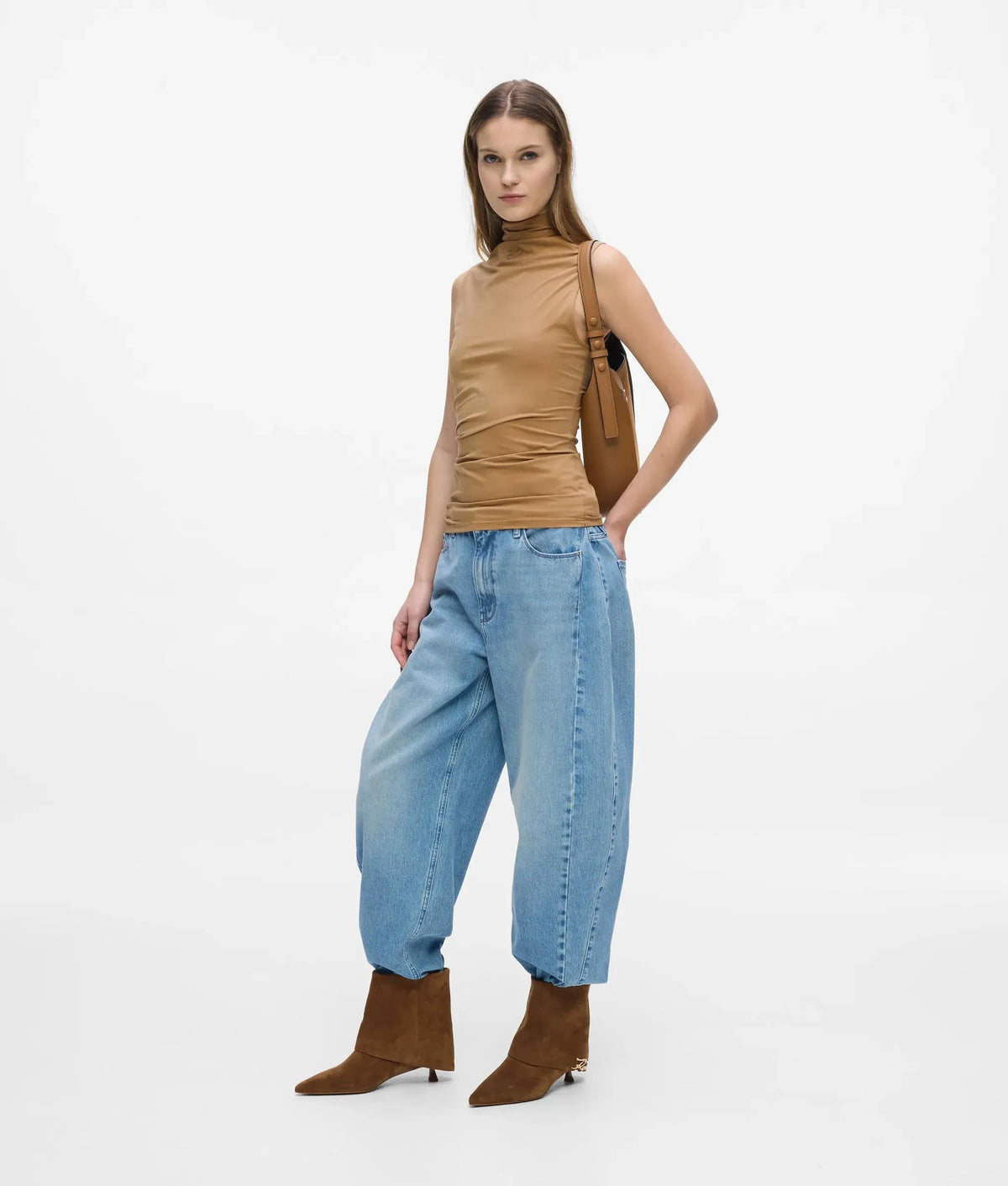Mock-neck tank top