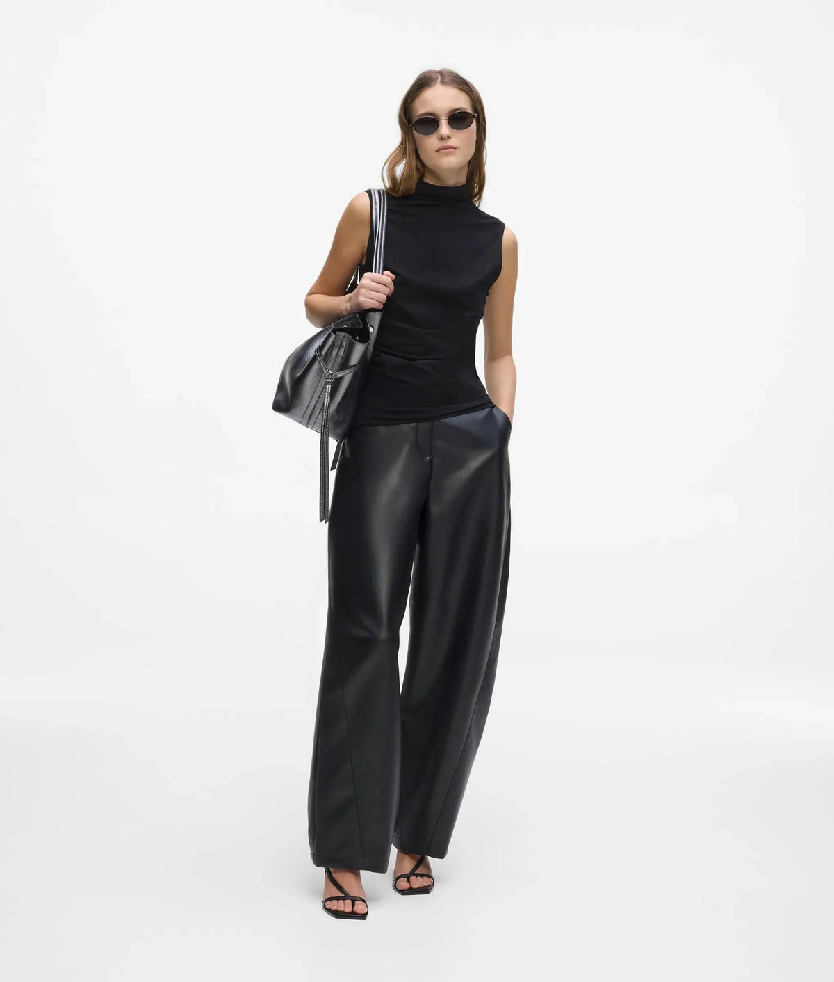 Mock-neck tank top