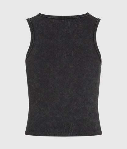 Washed ribbed tank top