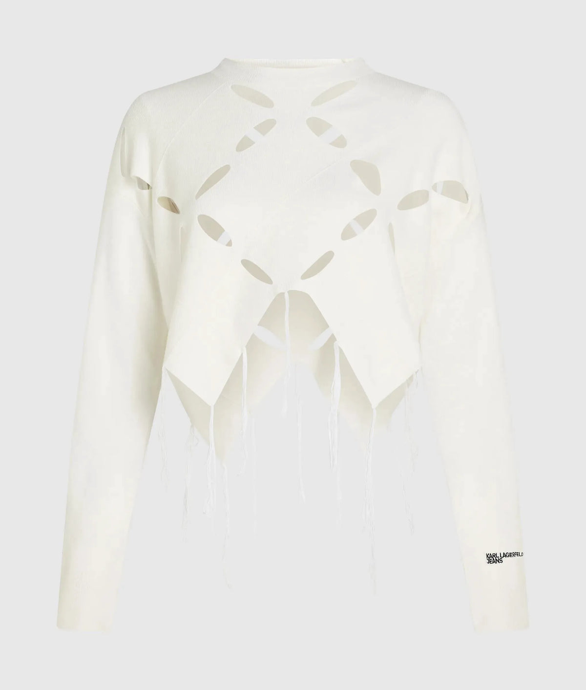 Knitted cut-out argyle top