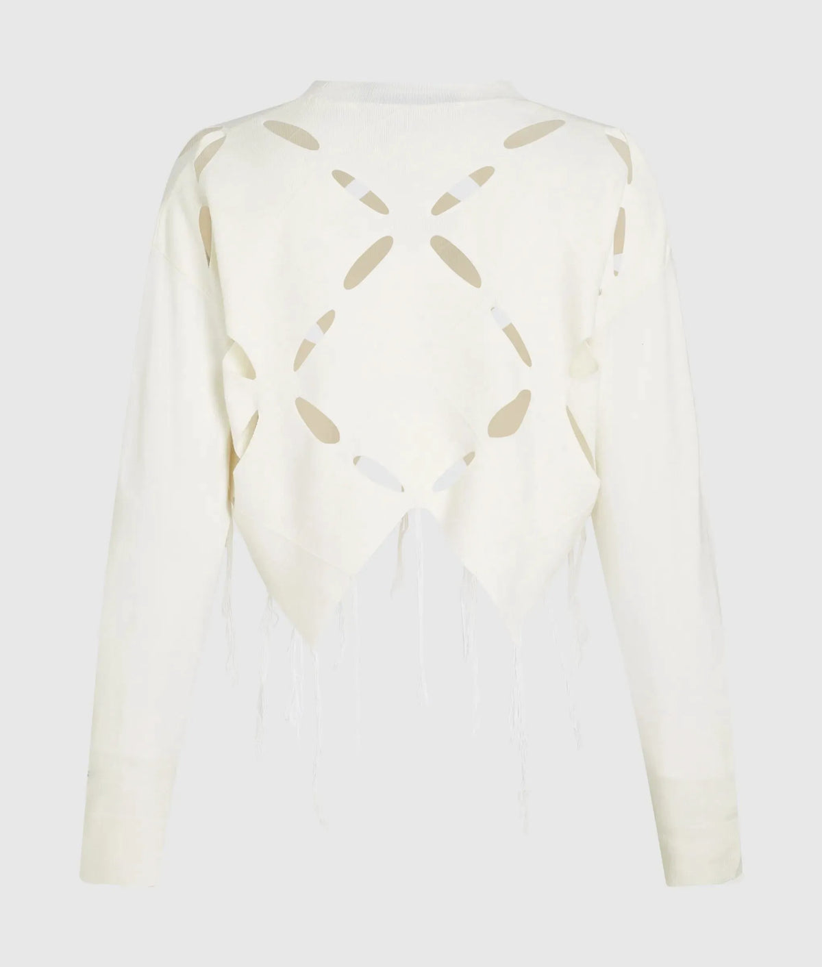 Knitted cut-out argyle top