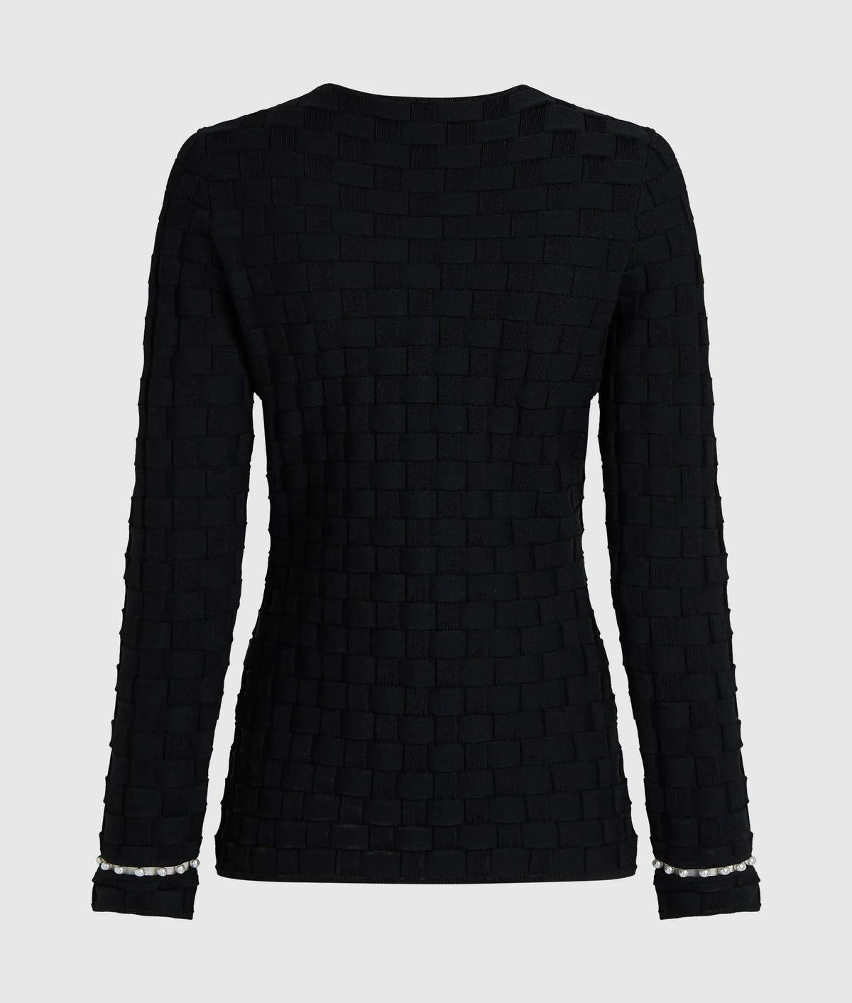 Faux-pearl detail knit cardigan