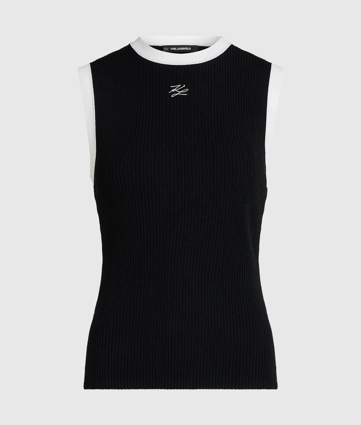 Black and white knit tank top